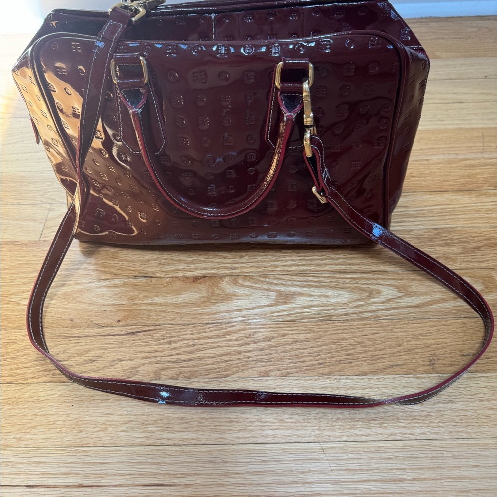 Arcadia Burgundy Satchel with Structured Design - Picture 2 of 5